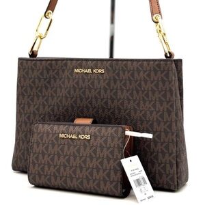 Michael Kors Trisha Triple Compartment Crossbody Bag & Bifold Zip Chain Wallet